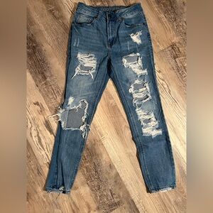 Women's/ Juniors Distressed Denim GoGo Jeans High Rise Ankle Size 9/29